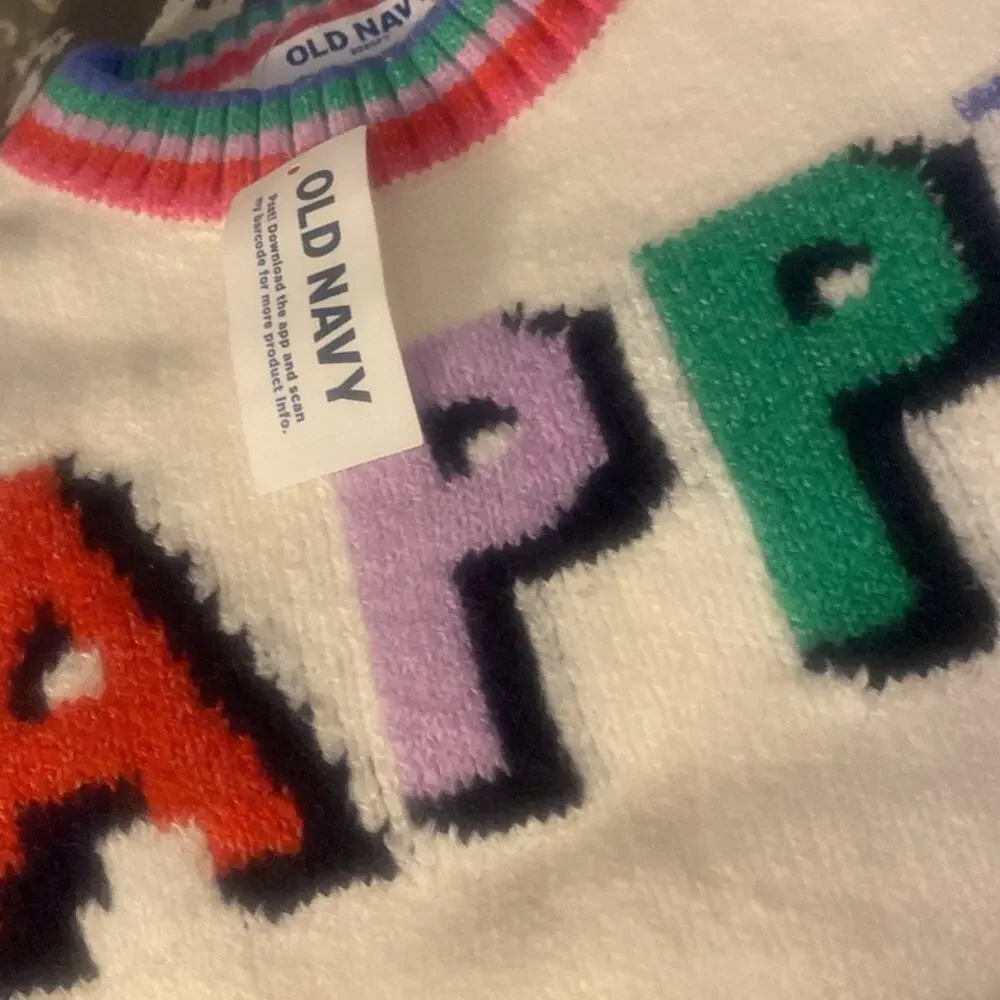 Old Navy Happy SoSoft Crew Neck Graphic Sweater